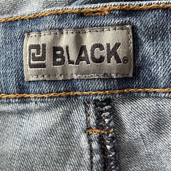 CJ Black SZ 38/32 Skinny Flex Jeans Medium Wash Whiskered Pockets Zip-Fly Mens - Picture 10 of 13